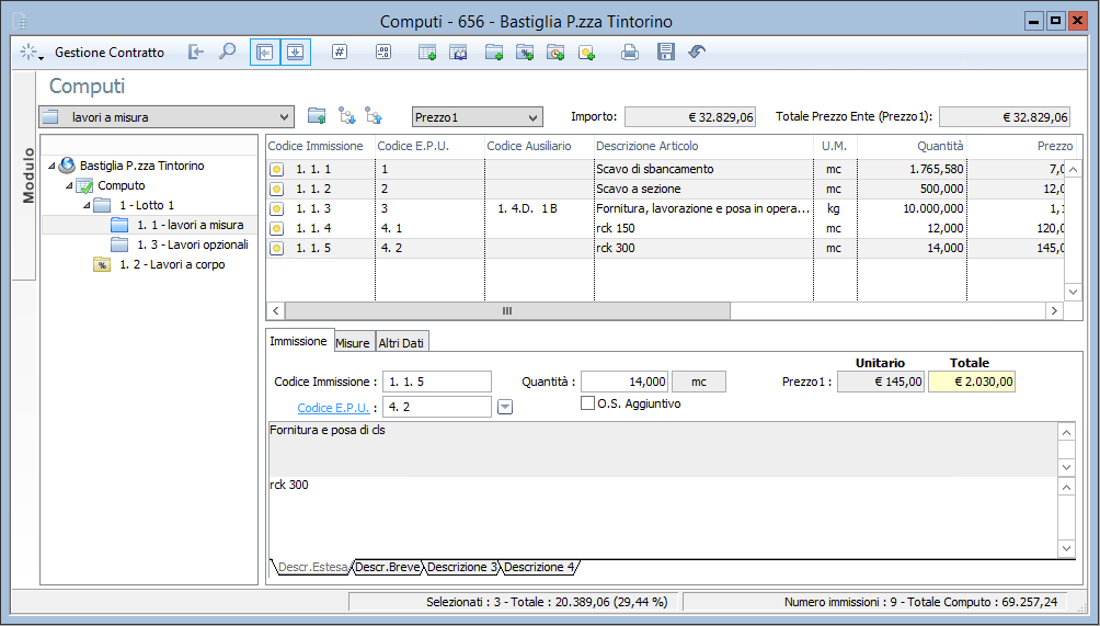 Matrix Tecnico v. 6.7.0 - Computo Elementi Selezionati