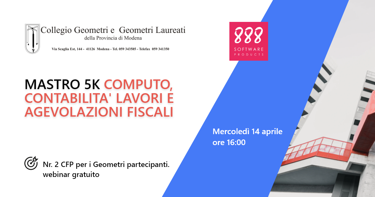 Mastro 5K – Computo, Contabilità Lavori e Agevolazioni fiscali.