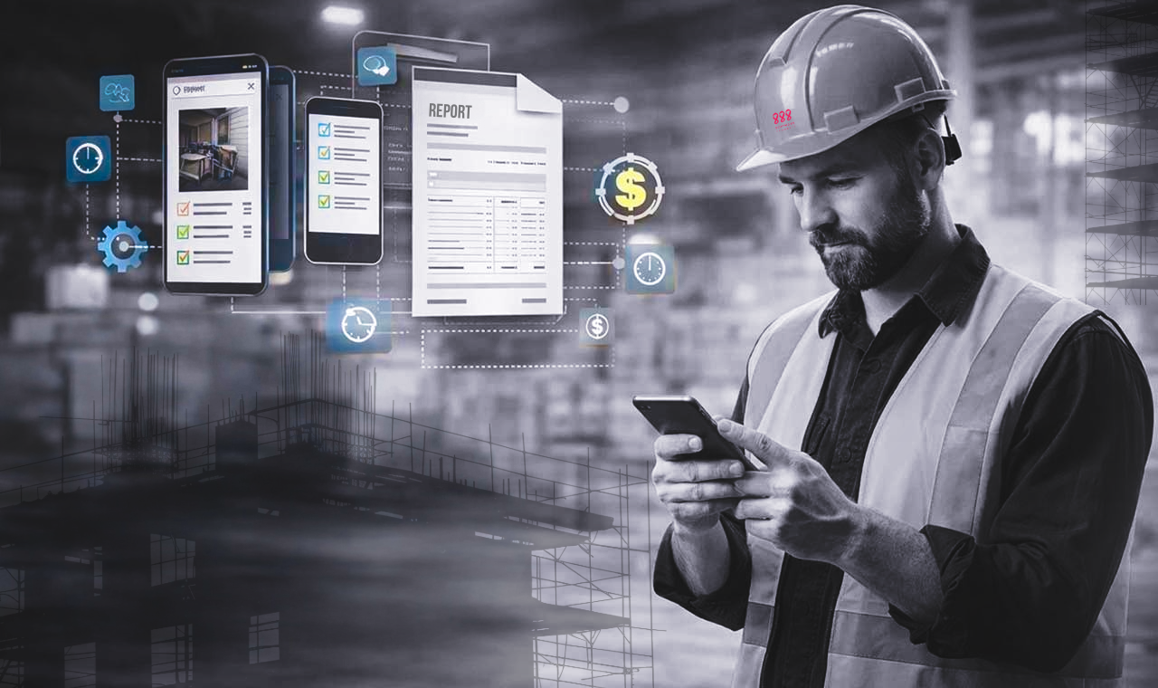 rapportino di intervento digitale su smartphone